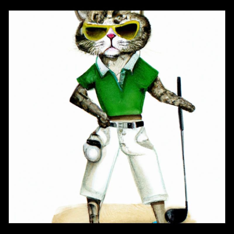 Das golfende Katzenmodel