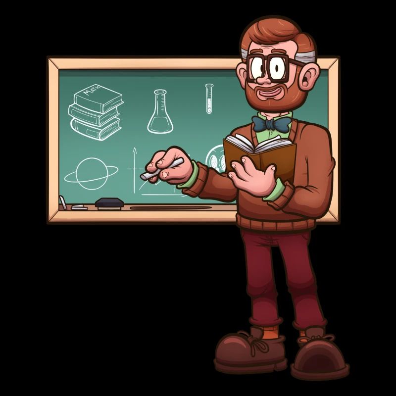 Professeur masculin de dessin animé