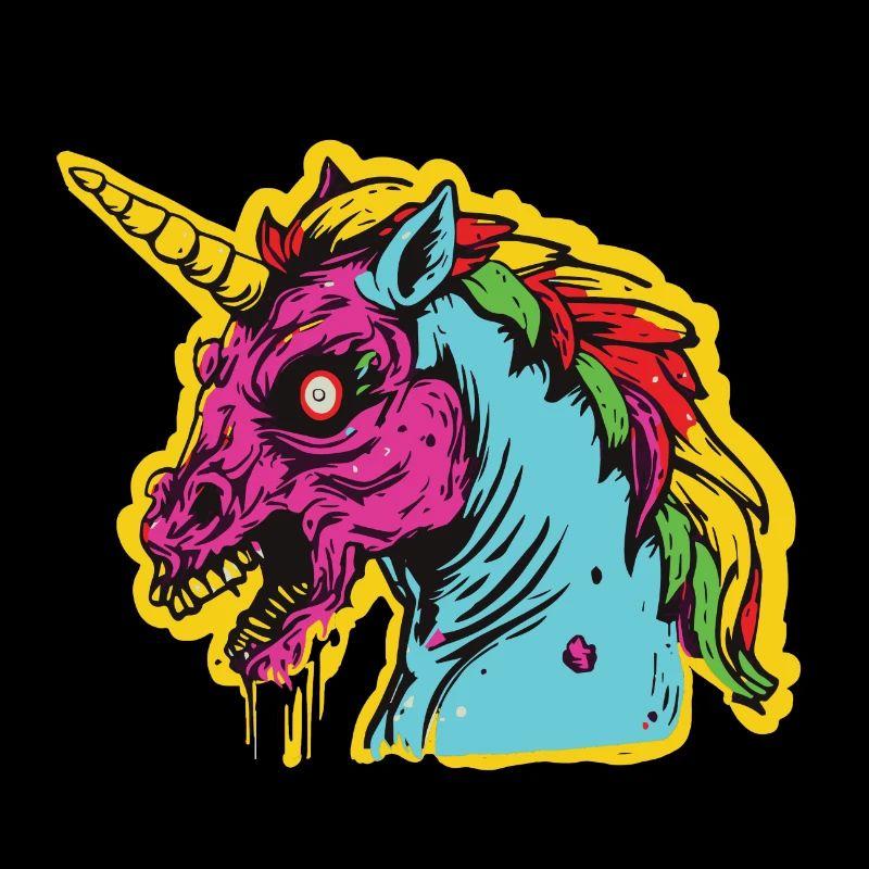 Horror Gruseliges Zombie Einhorn