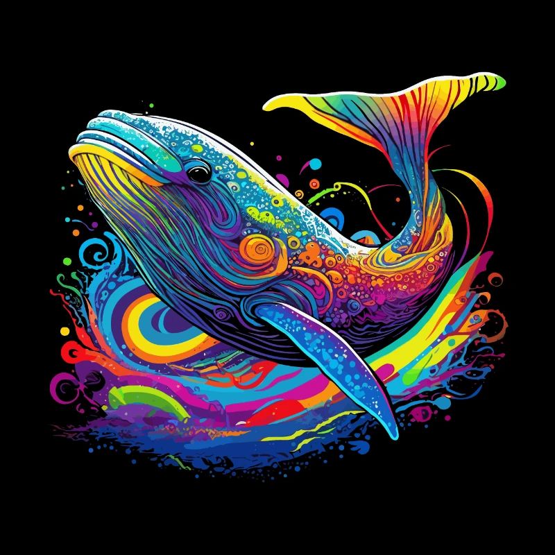 Neon - Whale - Floating in Space - neg