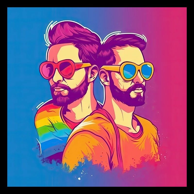 Fierté inclusive : deux hommes embrassent la diversité dans