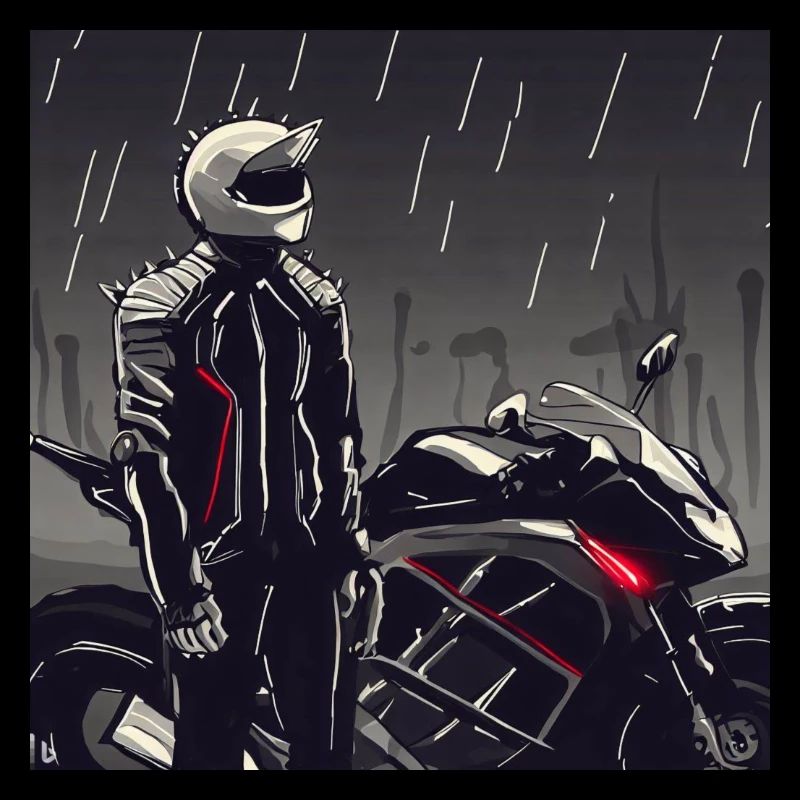 Dessin au crayon de moto