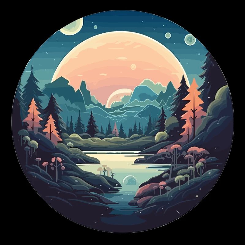 Surreal forest landscape