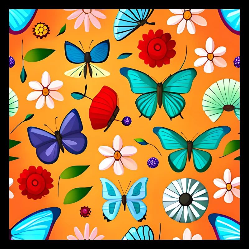 Papillons et fleurs