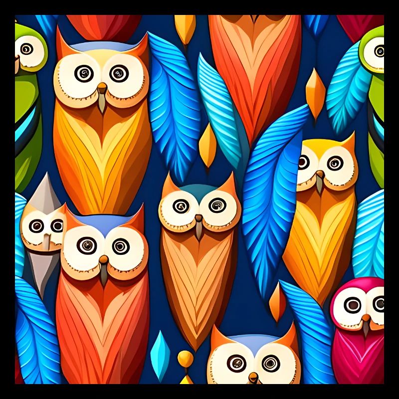 Bunte Eulen Muster