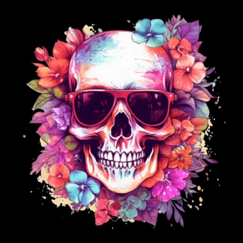 Tête de mort fleurie