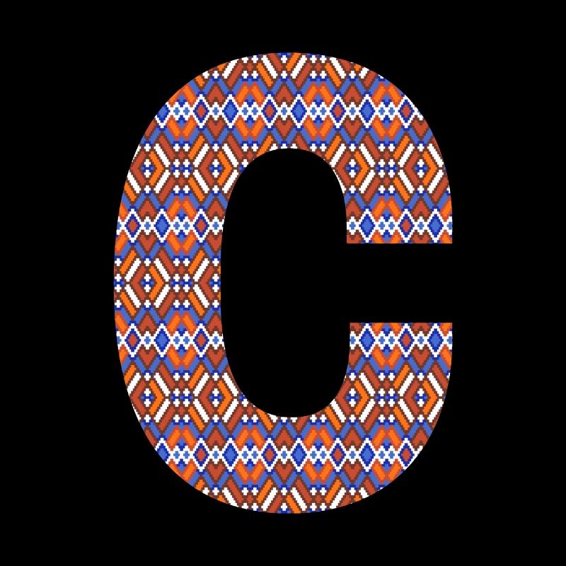Monogram Letter C- geometric pattern