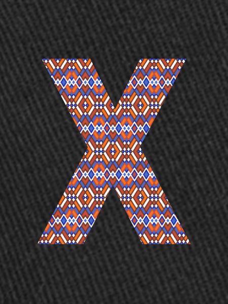 Monogramme Lettre X - motif géométrique