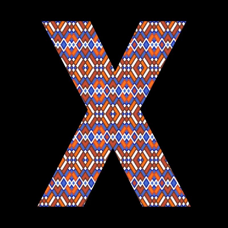 Monogramm Buchstabe X- geometrisches Muster