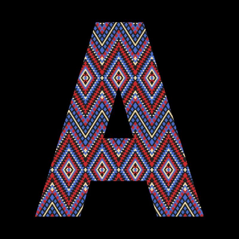 Monogram Letter A- boho colorful design
