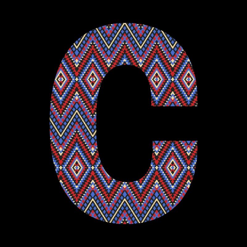 Monogramm Buchstabe C - geometrisches Muster
