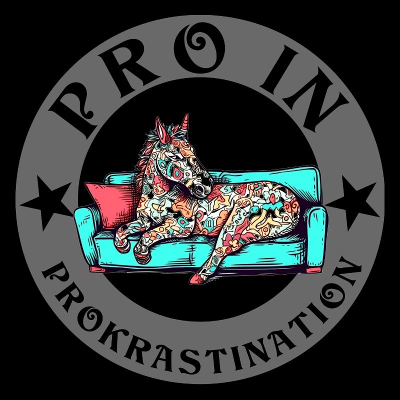 Pro in Prokrastination Einhorn Pferd ist faul