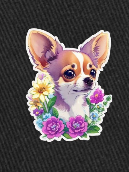 Chihuahua pastel avec fleurs