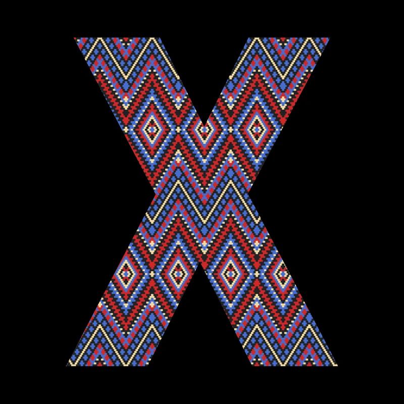 Monogram Letter X- geometric pattern