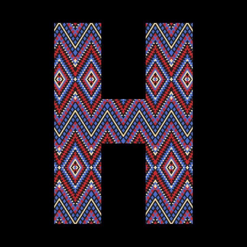 Monogram Letter H- geometric pattern