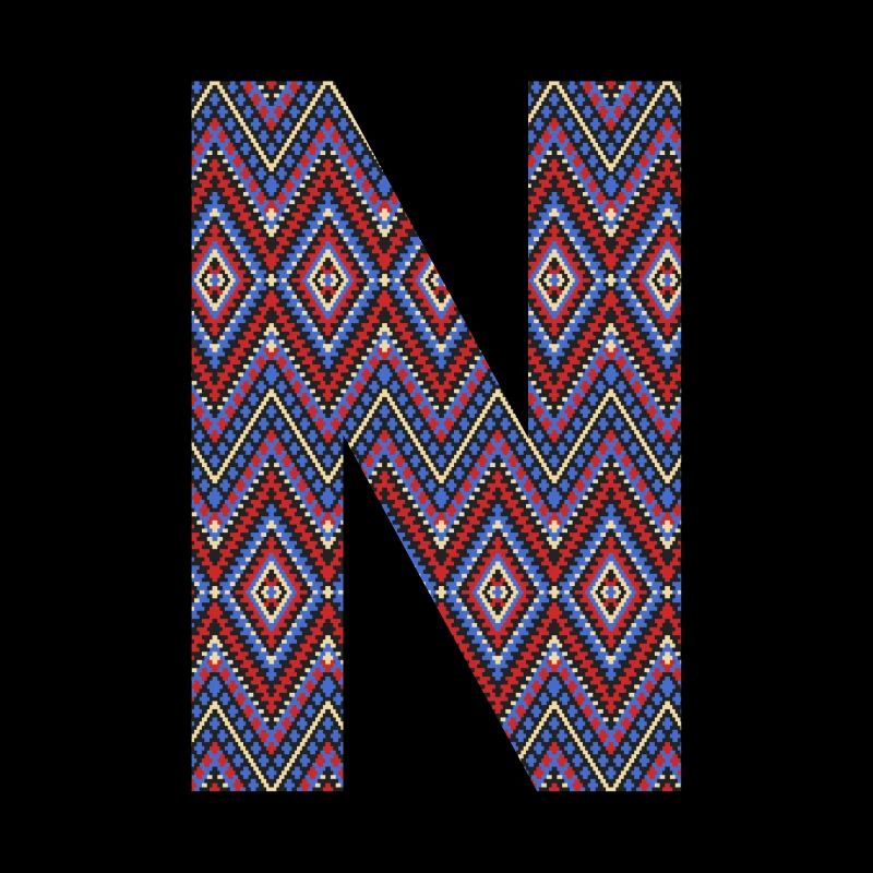 Monogram Letter N- geometric pattern