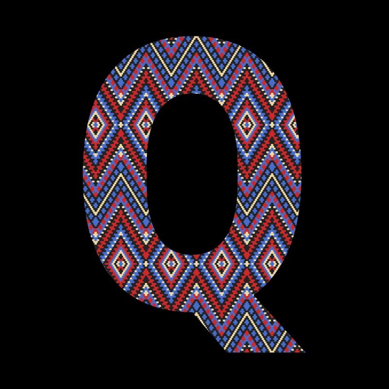 Monogram Letter Q- geometric pattern