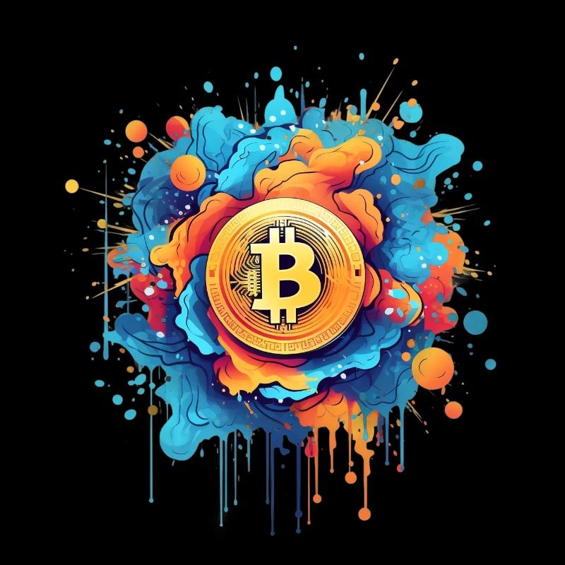 Bitcoin Logo color splash total