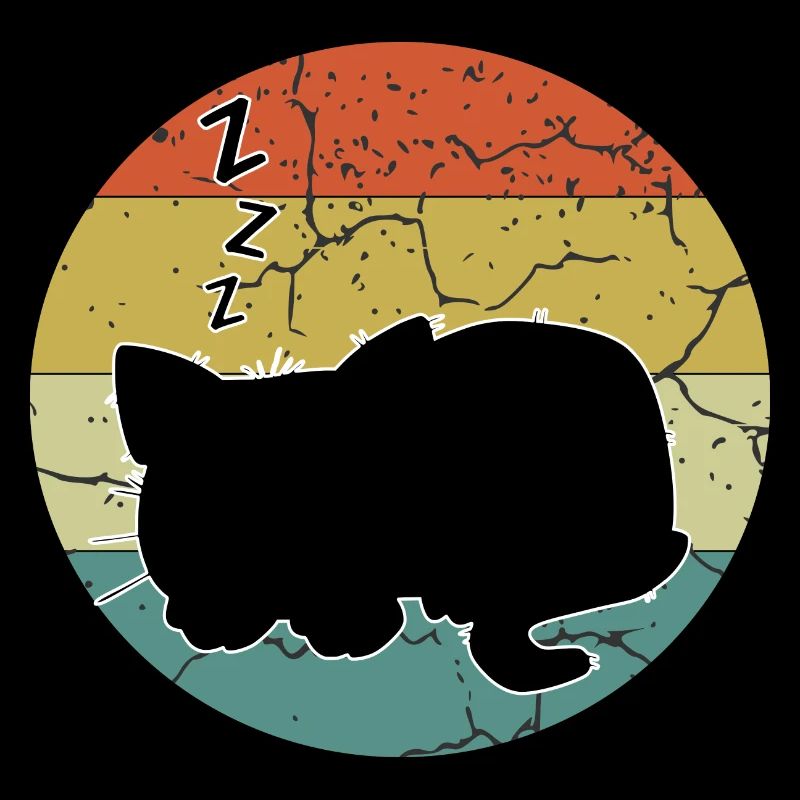 Retro Vintage Cute Cat Sunset Design