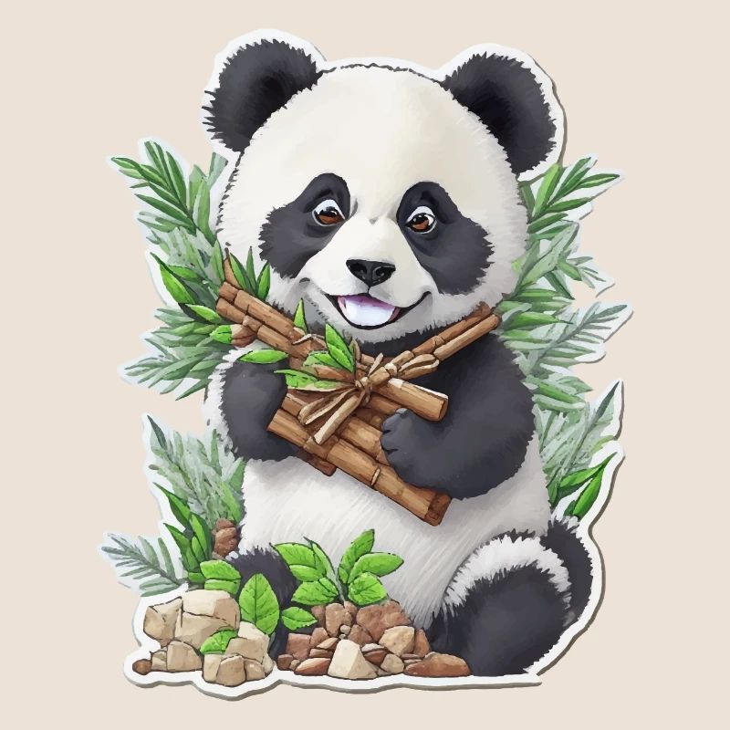 Panda Bär ißt Bambus