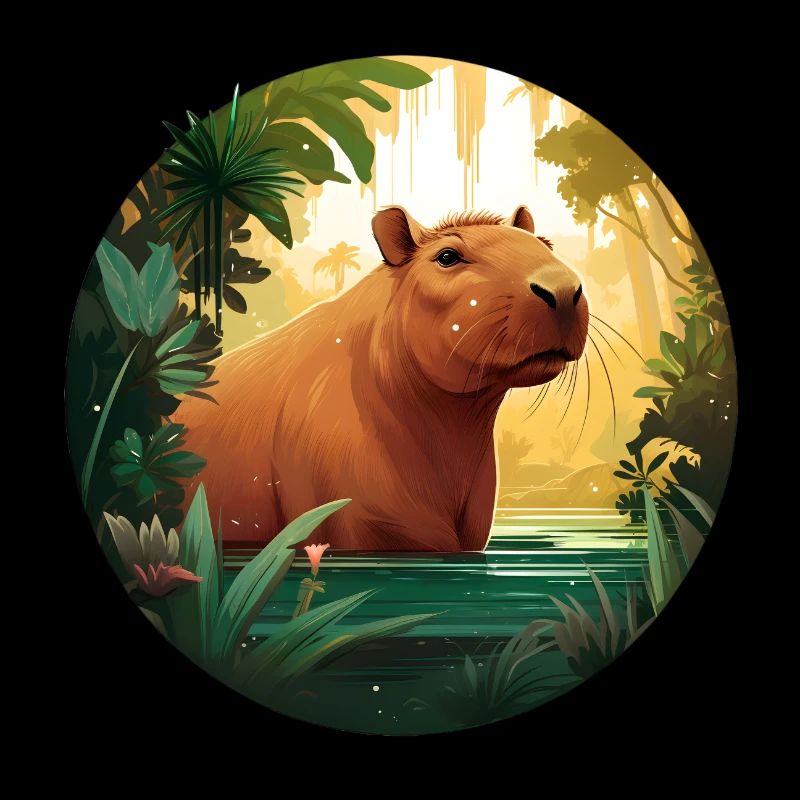 Baignade Capybara