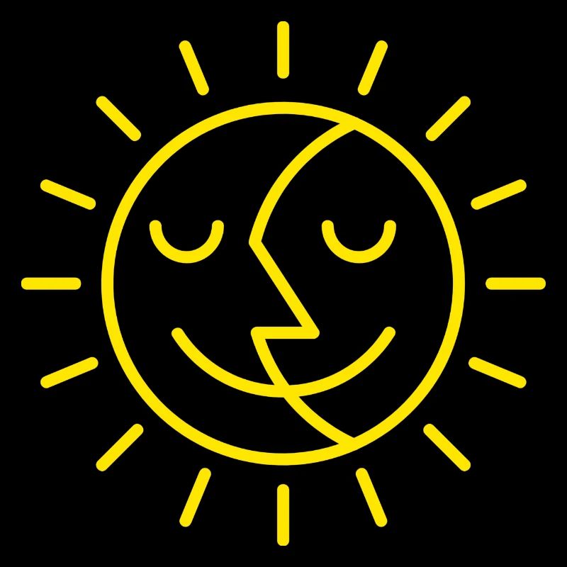 Sun Moon Face Yoga Happiness Simple Form
