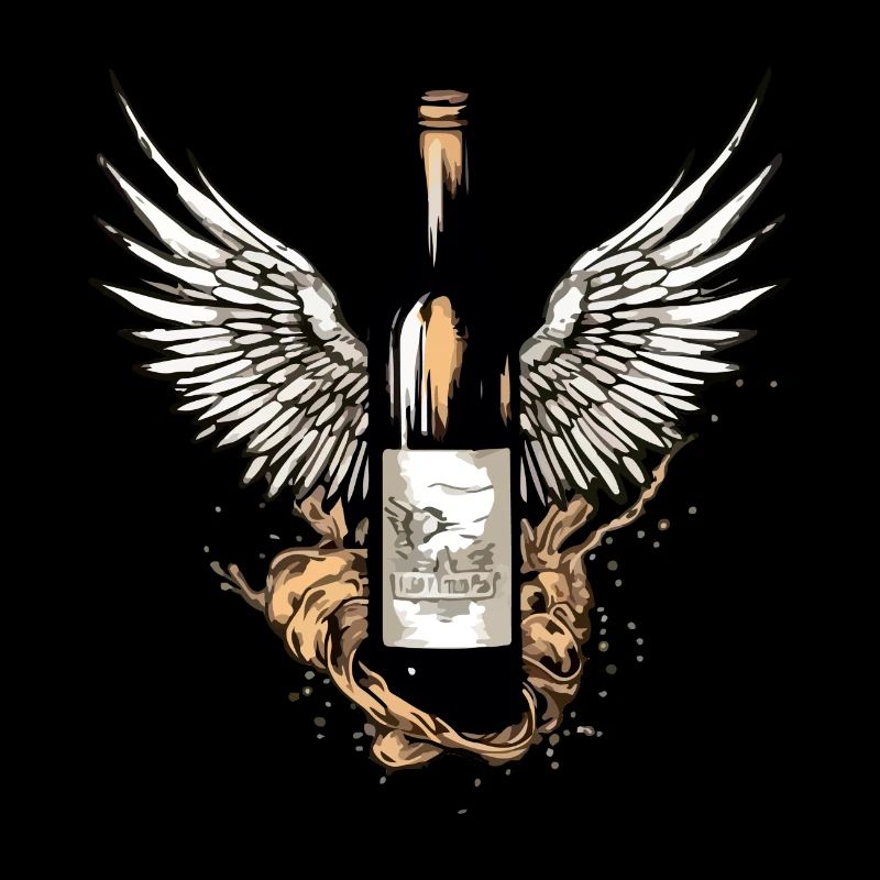 Bouteille de vin ailée n°4
