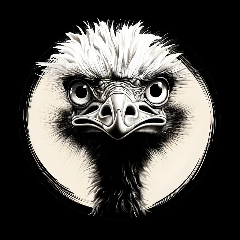 Autruche noir et blanc