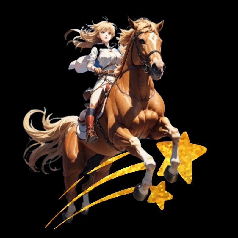 Showjumping über eine Sternschnuppe