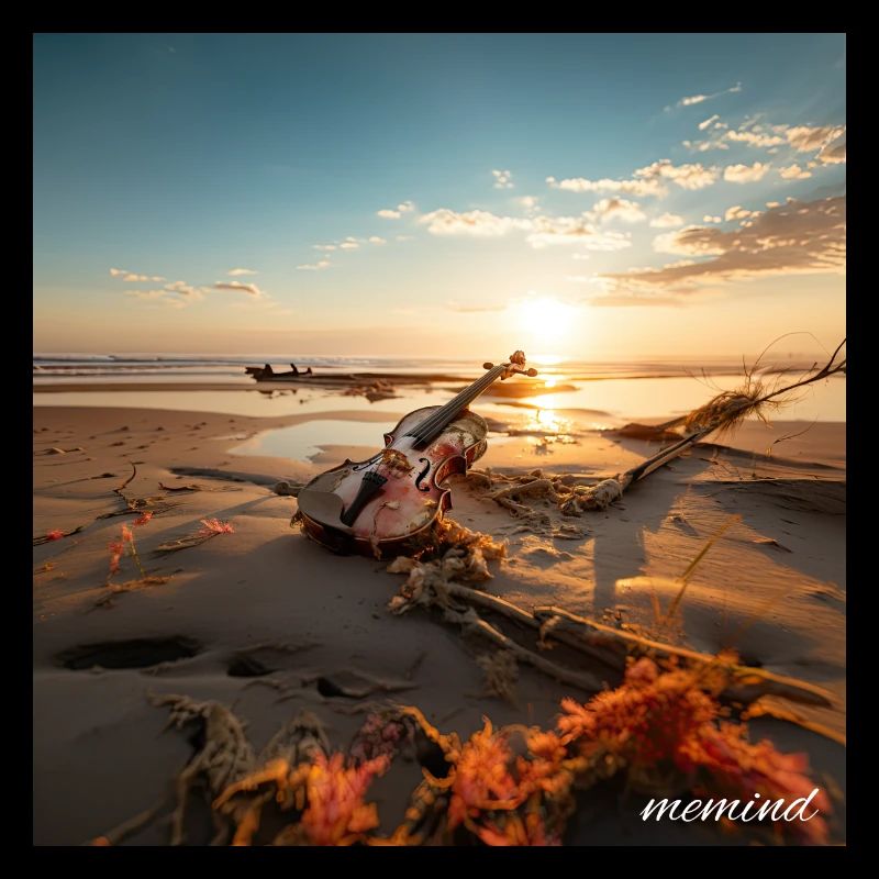 Violin at the beach