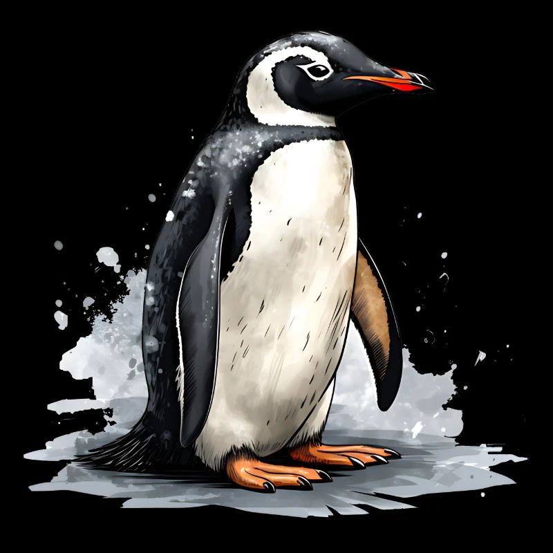 Penguin on ice floe