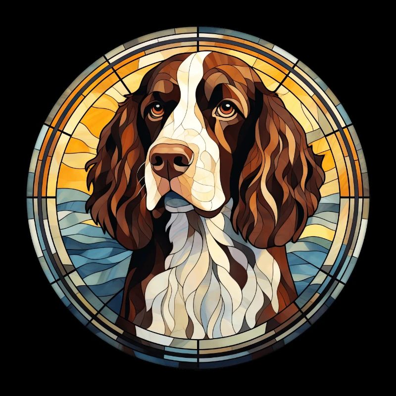 English Springer Spaniel Hunderasse Aquarell Glas