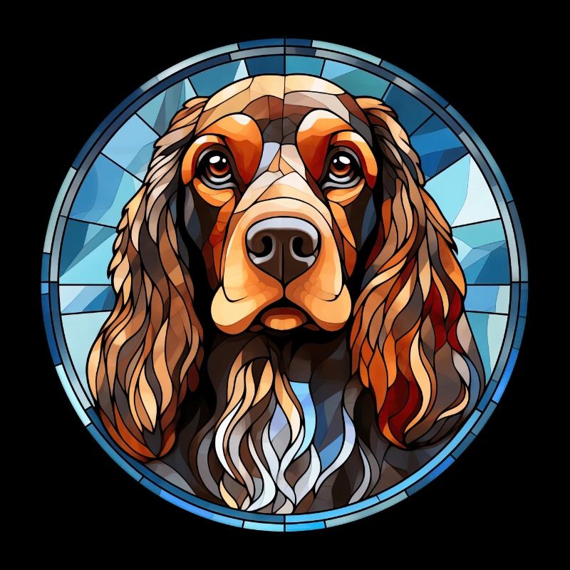 Englischer Cocker Spaniel Hunderasse Aquarellglas
