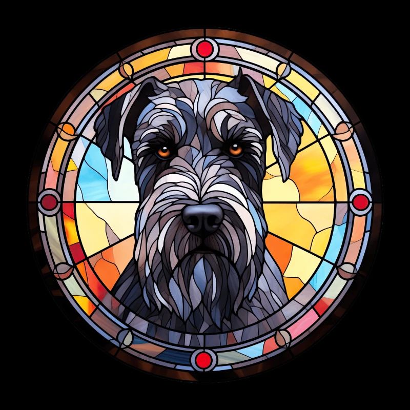 Verre aquarelle de race de chien schnauzer géant
