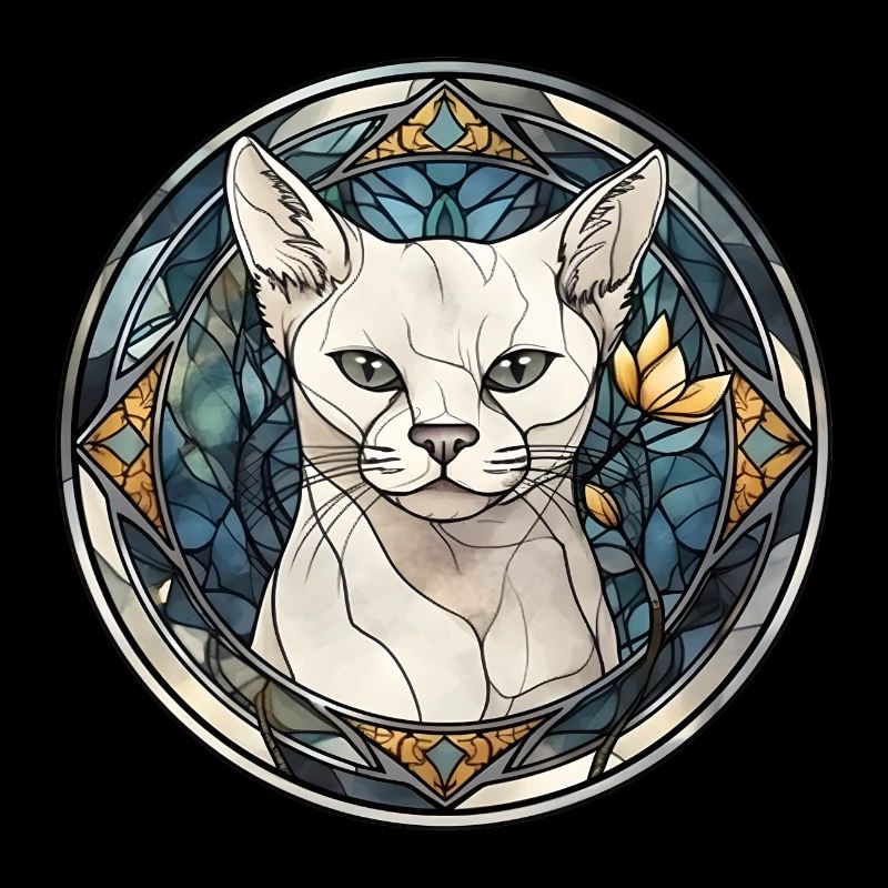 Burmilla Cat Race Aquarelle Verre
