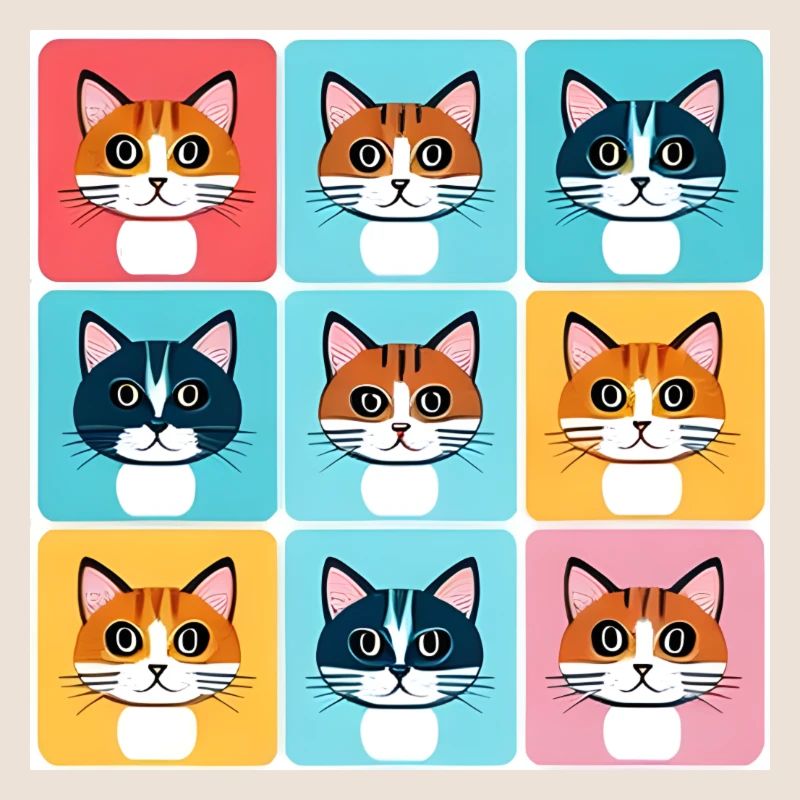 Motif de couleur de chat mignon