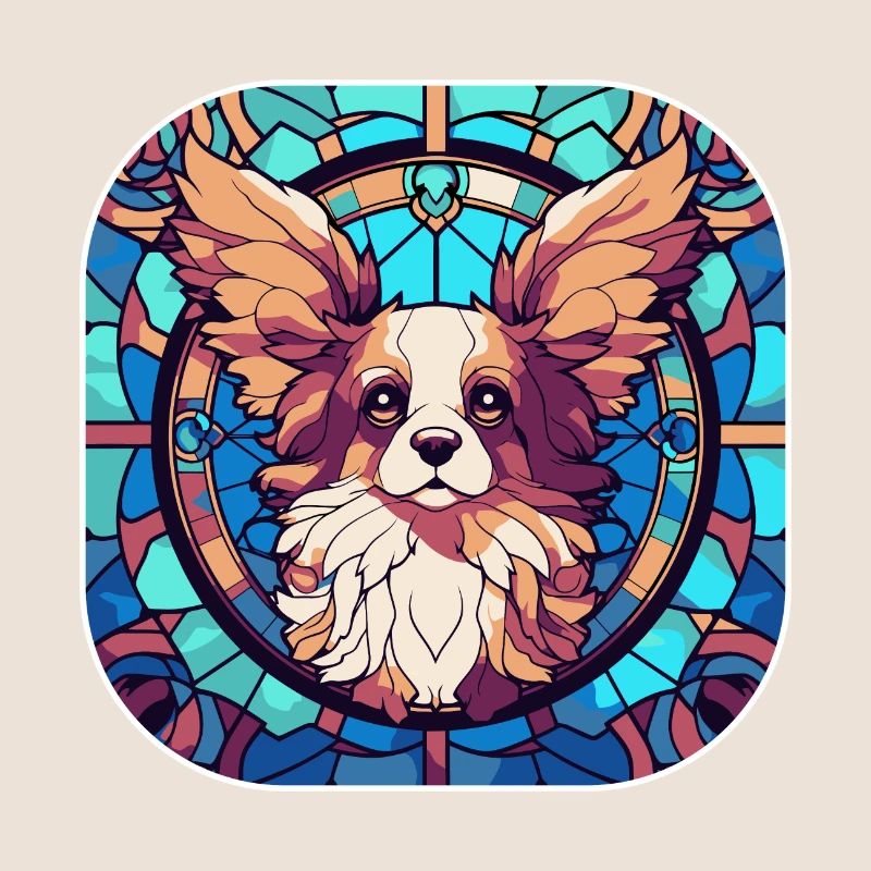 Bunte Papillon-Hunderasse Aquarellglasfarbe