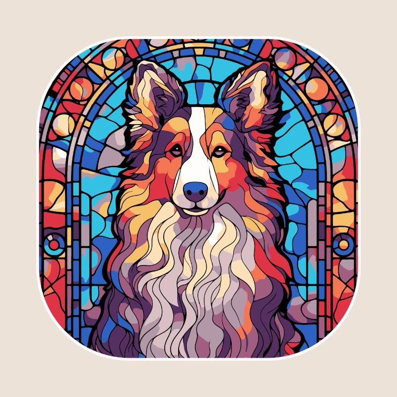 Buntes Shetland-Schäferhund-Hunderassen-Aquarell