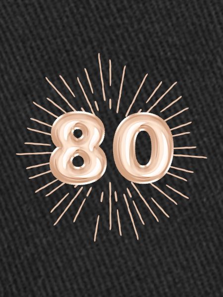 Number 80, gold, customizable