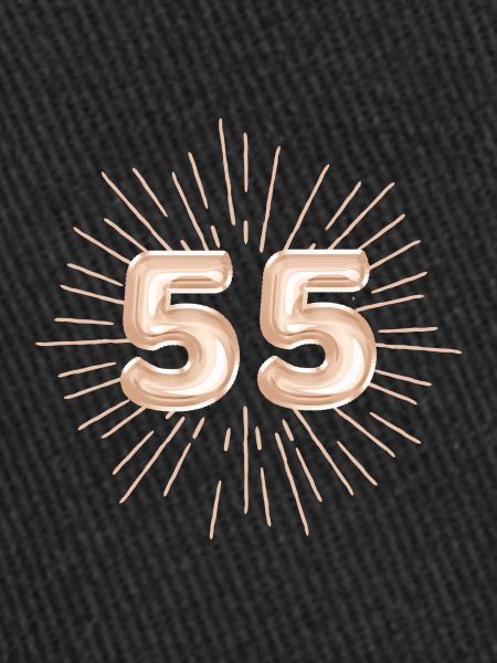 Number 55, gold, customizable