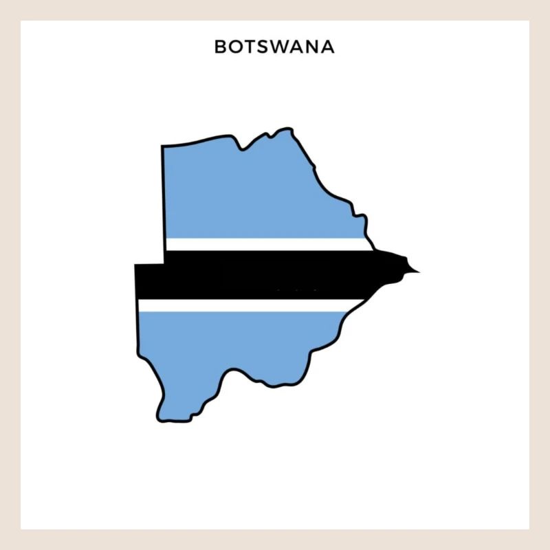 Botswana (Botswana) drapeau, carte