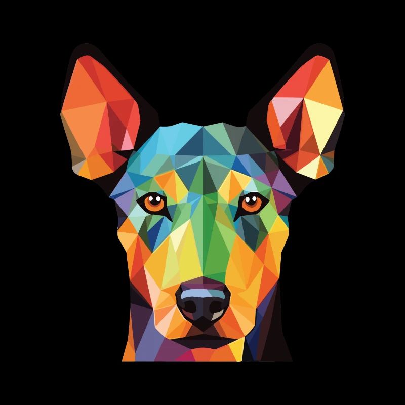 Dobermann Terrier Hund Buntes Aquarell Tier