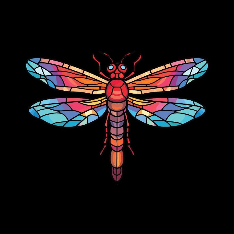 Libelle Bunte Aquarell-Tierillustration