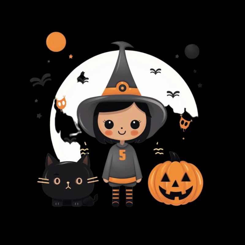 Halloween design mit Kürbis und Katze
