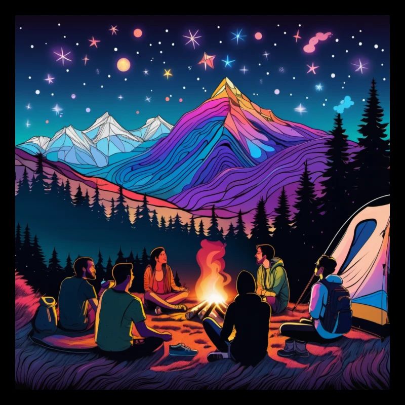 psychedelisches trippy Camping-Design