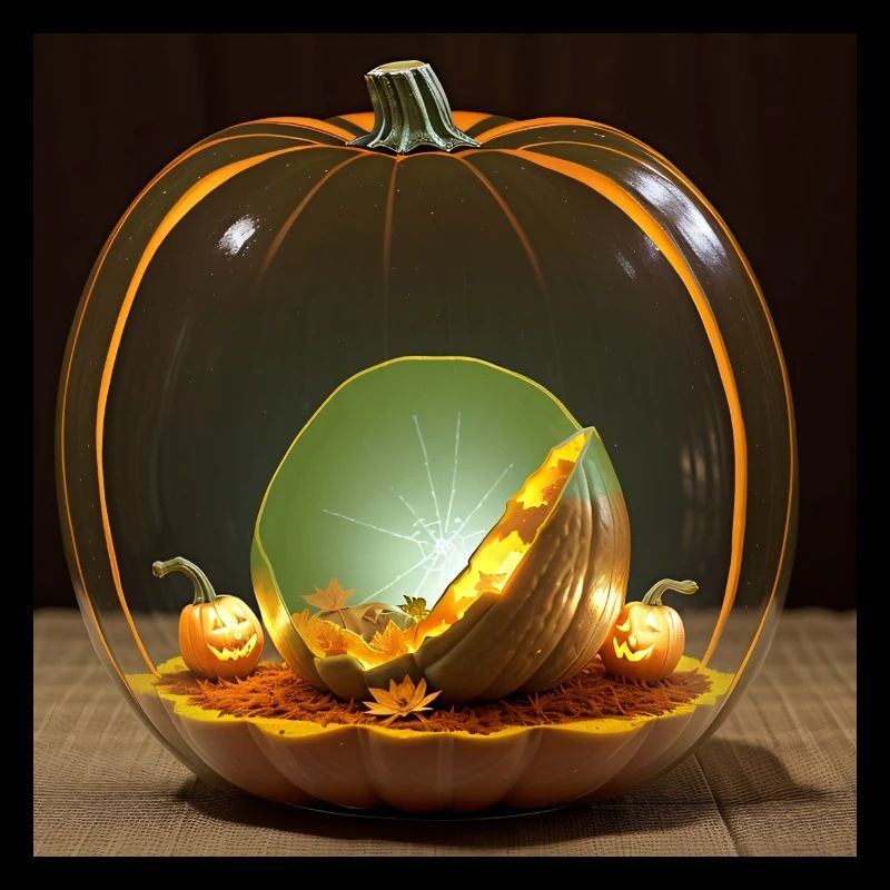 Inside by a glass gourd