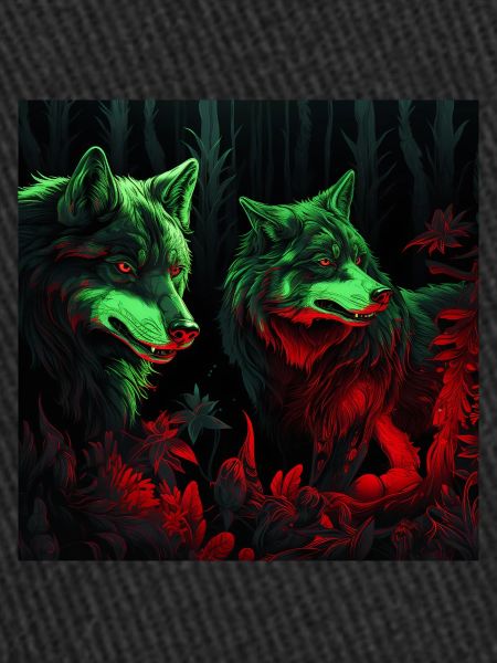 Neon style wolves