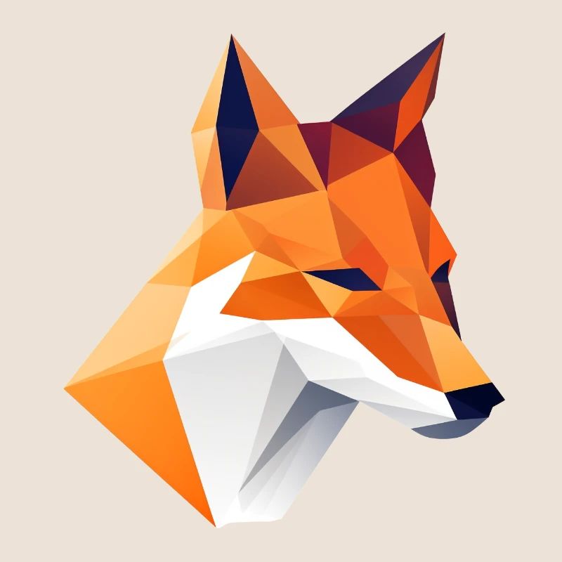 Fuchs Kopf Low Poly Logo Design