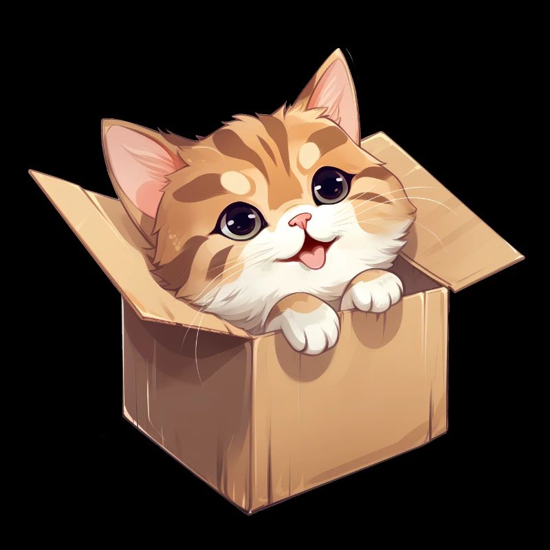 Katze in Karton