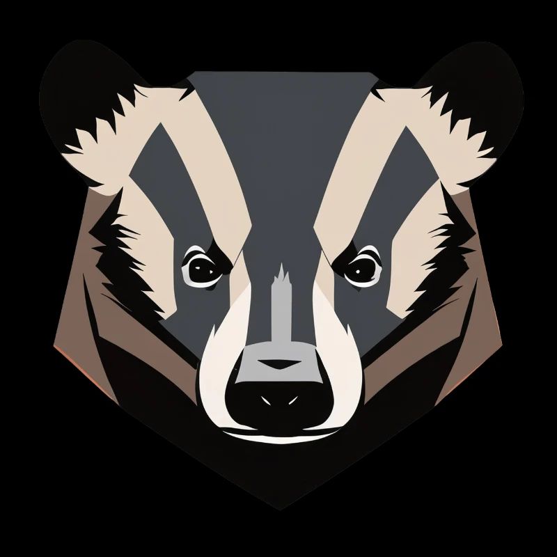 badger face vector look geometric proud strong wil